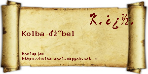 Kolba Ábel névjegykártya