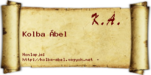 Kolba Ábel névjegykártya