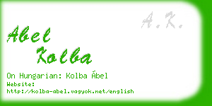 abel kolba business card